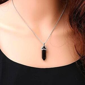 Natural Hexagon Stone Crystal Pendant Mineral Quartz Pendant Handmade